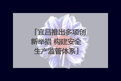 宜昌推出多项创新举措 构建安全生产监管体系