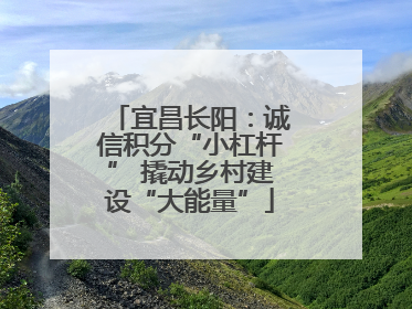 宜昌长阳：诚信积分“小杠杆” 撬动乡村建设“大能量”