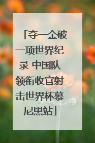 夺一金破一项世界纪录 中国队领衔收官射击世界杯慕尼黑站