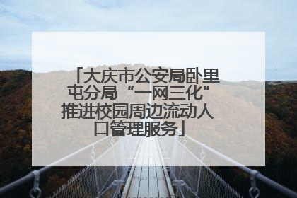 大庆市公安局卧里屯分局“一网三化”推进校园周边流动人口管理服务