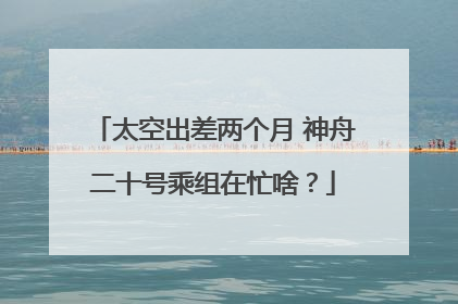 太空出差两个月 神舟二十号乘组在忙啥？