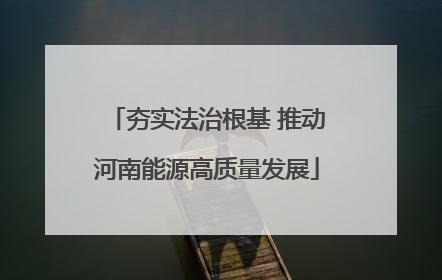 夯实法治根基 推动河南能源高质量发展