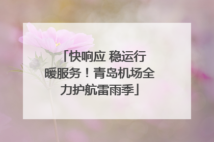快响应 稳运行 暖服务！青岛机场全力护航雷雨季