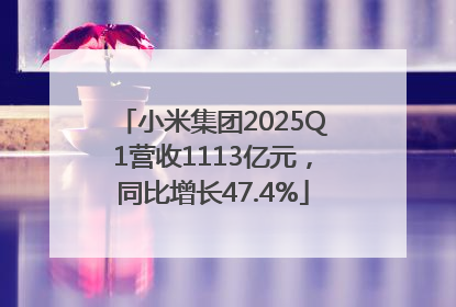 小米集团2025Q1营收1113亿元，同比增长47.4%