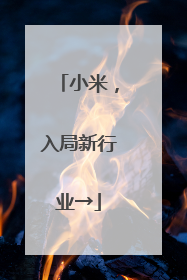 小米，入局新行业→
