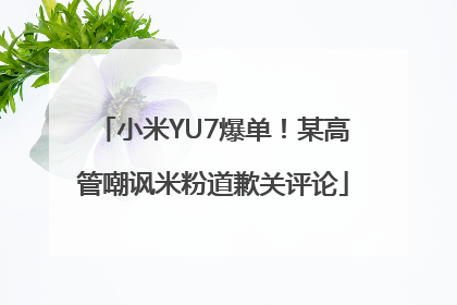 小米YU7爆单！某高管嘲讽米粉道歉关评论