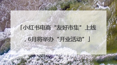 小红书电商“友好市集”上线，6月将举办“开业活动”