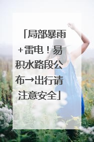 局部暴雨+雷电！易积水路段公布→出行请注意安全