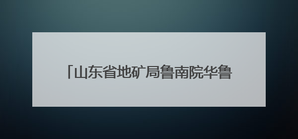 山东省地矿局鲁南院华鲁工程党支部召开党员大会