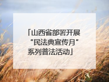 山西省部署开展“民法典宣传月”系列普法活动