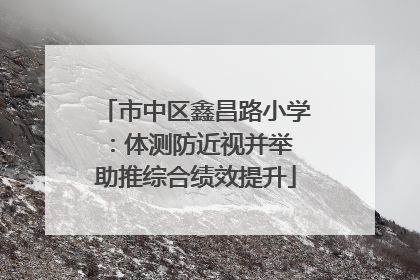 市中区鑫昌路小学：体测防近视并举 助推综合绩效提升