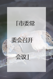 市委常委会召开会议