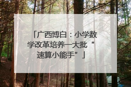 广西博白：小学数学改革培养一大批“速算小能手”