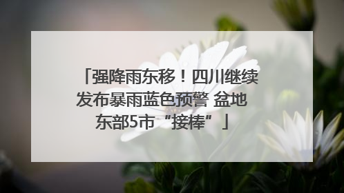 强降雨东移！四川继续发布暴雨蓝色预警 盆地东部5市“接棒”