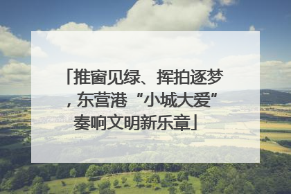 推窗见绿、挥拍逐梦，东营港“小城大爱”奏响文明新乐章