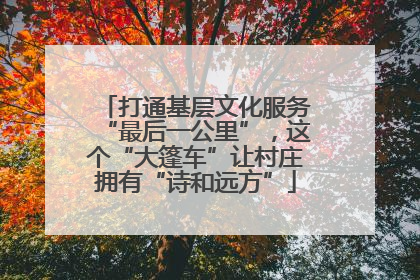 打通基层文化服务“最后一公里”，这个“大篷车”让村庄拥有“诗和远方”