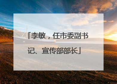 李敏，任市委副书记、宣传部部长
