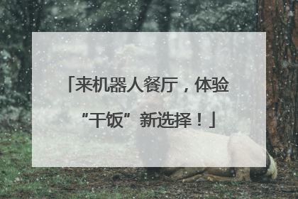 来机器人餐厅，体验“干饭”新选择！