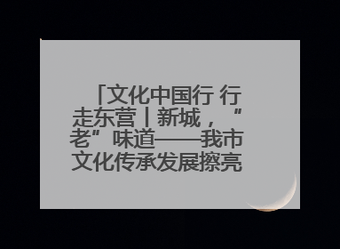 文化中国行 行走东营丨新城，“老”味道——我市文化传承发展擦亮地域特色