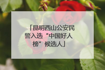 昆明西山公安民警入选“中国好人榜”候选人