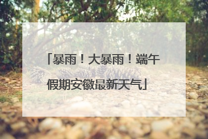 暴雨！大暴雨！端午假期安徽最新天气