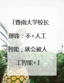 暨南大学校长邢锋：不+人工智能，就会被人工智能+