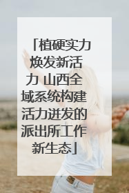 植硬实力 焕发新活力 山西全域系统构建活力迸发的派出所工作新生态