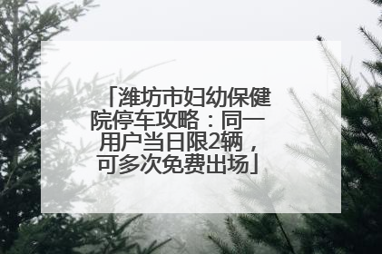 潍坊市妇幼保健院停车攻略：同一用户当日限2辆，可多次免费出场