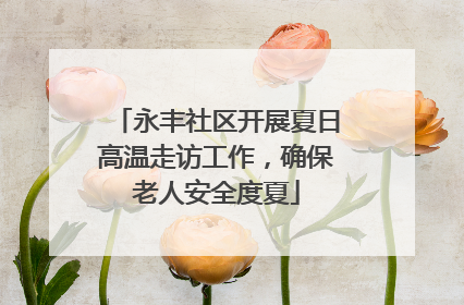 永丰社区开展夏日高温走访工作，确保老人安全度夏