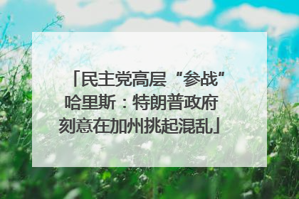 民主党高层“参战” 哈里斯：特朗普政府刻意在加州挑起混乱