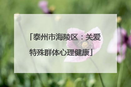 泰州市海陵区：关爱特殊群体心理健康