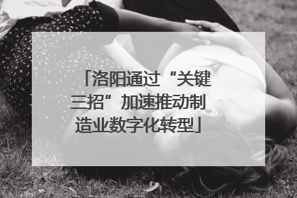 洛阳通过“关键三招”加速推动制造业数字化转型
