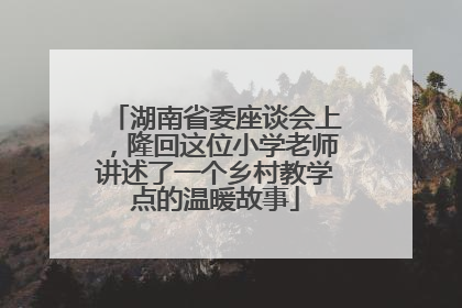 湖南省委座谈会上，隆回这位小学老师讲述了一个乡村教学点的温暖故事