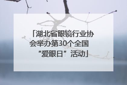湖北省眼镜行业协会举办第30个全国“爱眼日”活动