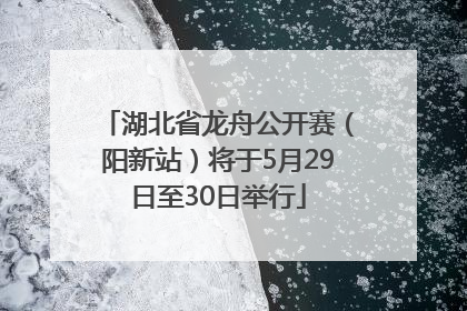湖北省龙舟公开赛（阳新站）将于5月29日至30日举行
