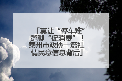莫让“停车难”蹩脚“促消费”！泰州市政协一篇社情民意信息背后