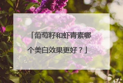 葡萄籽和虾青素哪个美白效果更好？