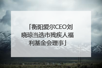 衡阳爱尔CEO刘晓琼当选市残疾人福利基金会理事