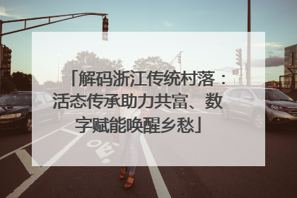 解码浙江传统村落：活态传承助力共富、数字赋能唤醒乡愁