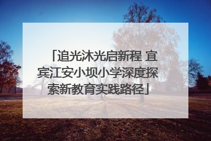 追光沐光启新程 宜宾江安小坝小学深度探索新教育实践路径