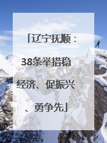 辽宁抚顺：38条举措稳经济、促振兴、勇争先