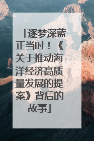 逐梦深蓝正当时！《关于推动海洋经济高质量发展的提案》背后的故事