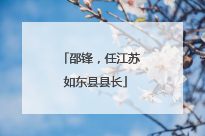 邵锋，任江苏如东县县长