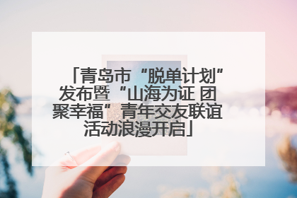 青岛市“脱单计划”发布暨“山海为证 团聚幸福”青年交友联谊活动浪漫开启