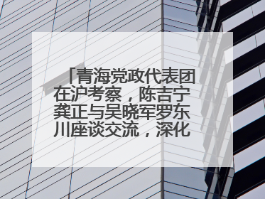 青海党政代表团在沪考察，陈吉宁龚正与吴晓军罗东川座谈交流，深化合作对接