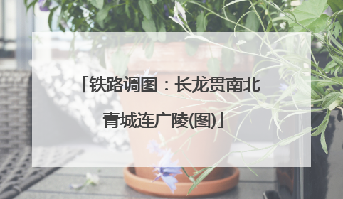 铁路调图：长龙贯南北 青城连广陵(图)