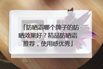 防晒霜哪个牌子的防晒效果好？精品防晒霜推荐，使用感优秀