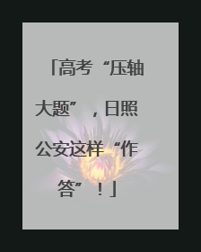 高考“压轴大题”，日照公安这样“作答”！