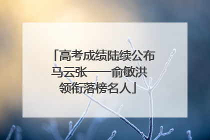 高考成绩陆续公布 马云张一一俞敏洪领衔落榜名人