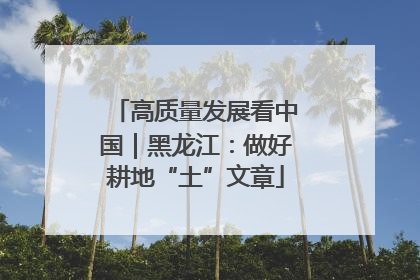 高质量发展看中国｜黑龙江：做好耕地“土”文章
